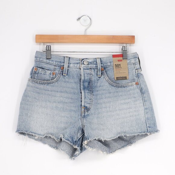 NWT LEVI'S 501 Shorts High Rise No Stretch Denim Jean Cotton Size 27 - Picture 1 of 5